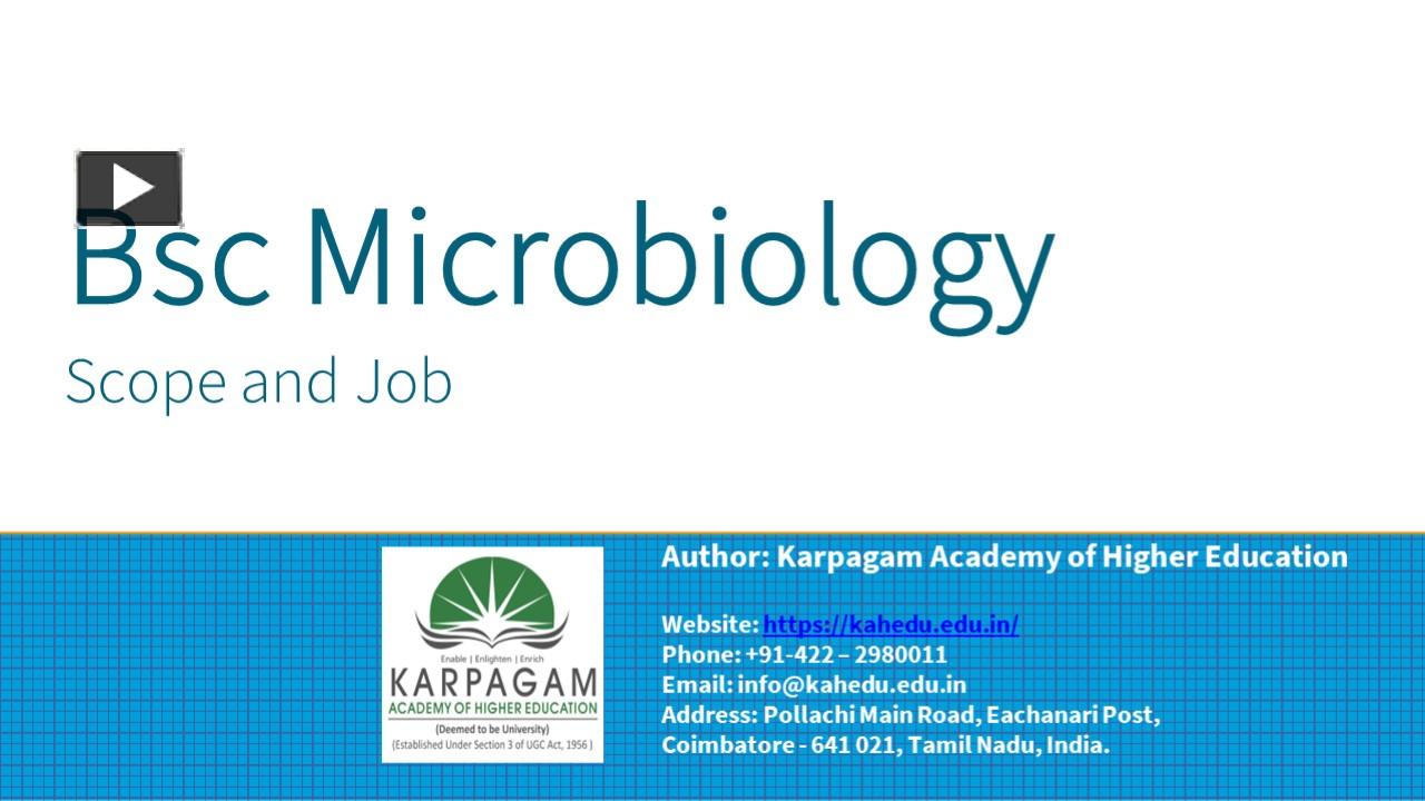 PPT – BSc Microbiology - Jobs, Scope And Salary PowerPoint Presentation ...