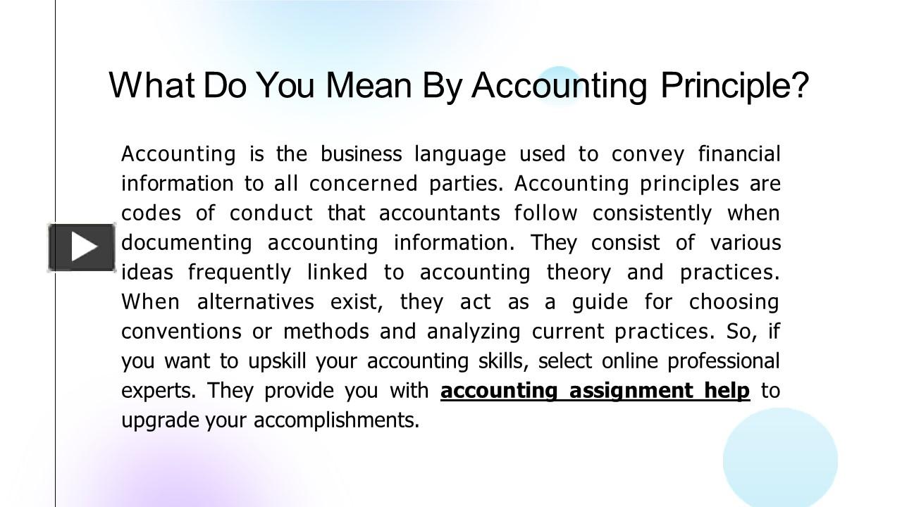 PPT What Do You Mean By Accounting Principle PowerPoint Presentation