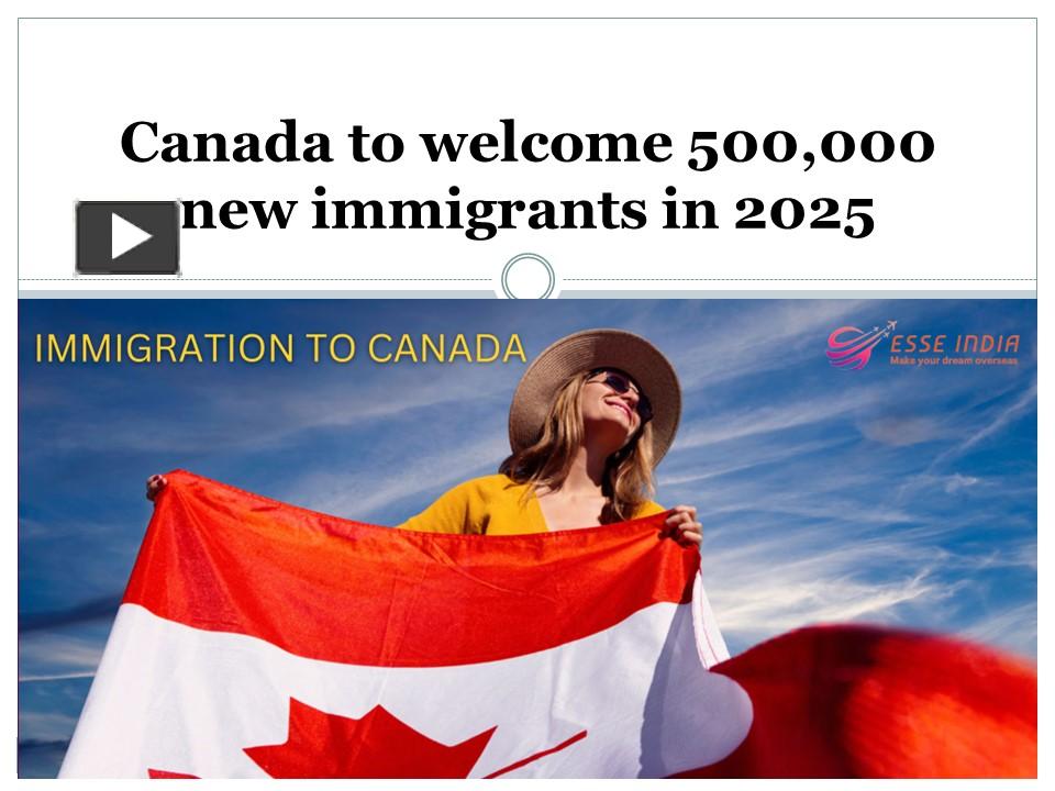 PPT – Canada To Welcome 500,000 New Immigrants In 2025 PowerPoint ...