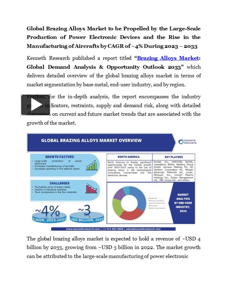 Ppt Brazing Alloys Market Size Report And Analysis Powerpoint