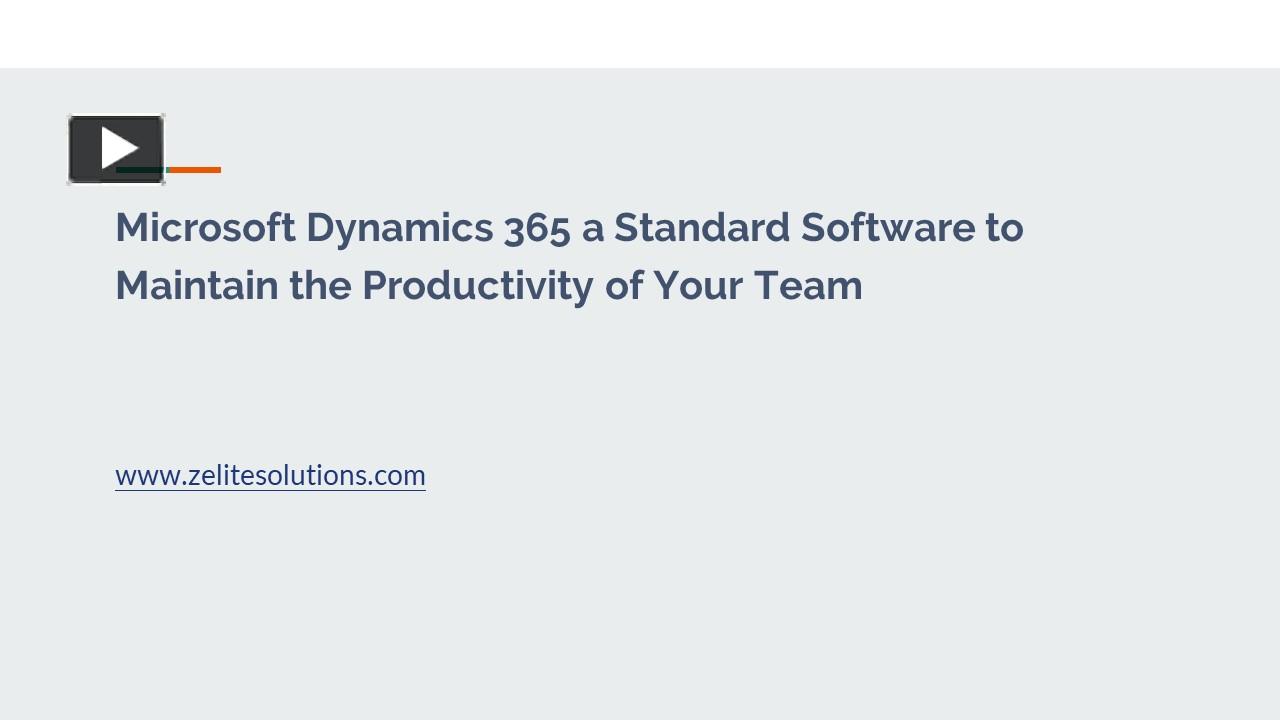 Ppt Microsoft Dynamics A Standard Software To Maintain The