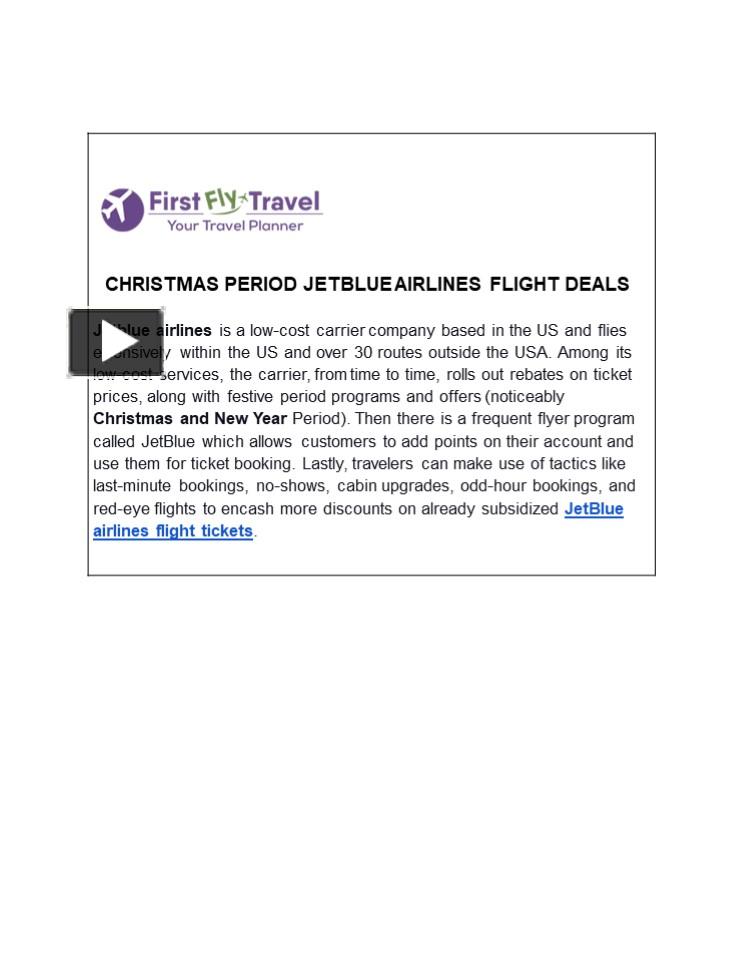 PPT CHRISTMAS PERIOD JETBLUE AIRLINES FLIGHT DEALS PowerPoint