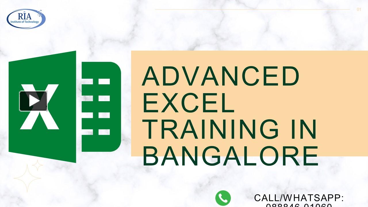 Ppt Best Advanced Excel Training In Bangalore 1 Powerpoint