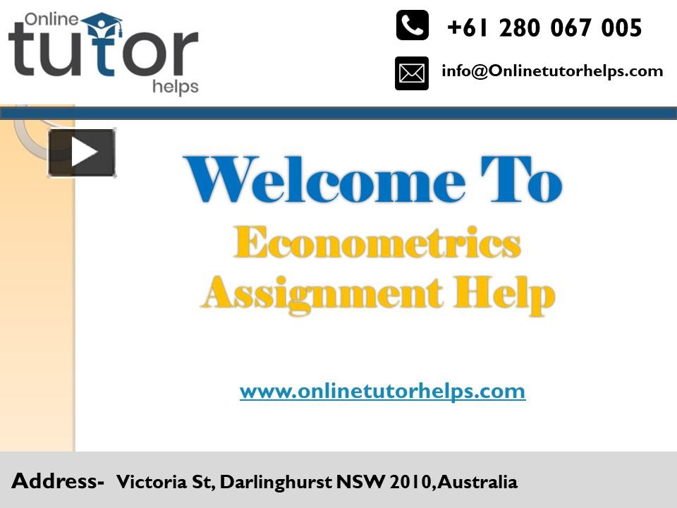 PPT – Econometrics Assignment Help PPT PowerPoint Presentation | Free ...