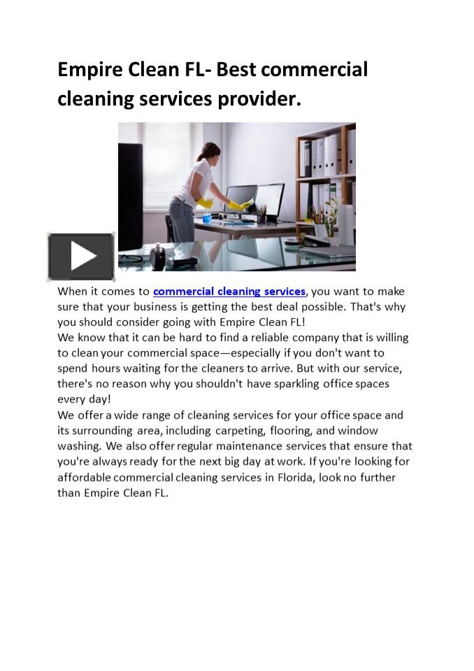 PPT – Empire Clean FL Provides The Best Commercial Cleaning Services ...