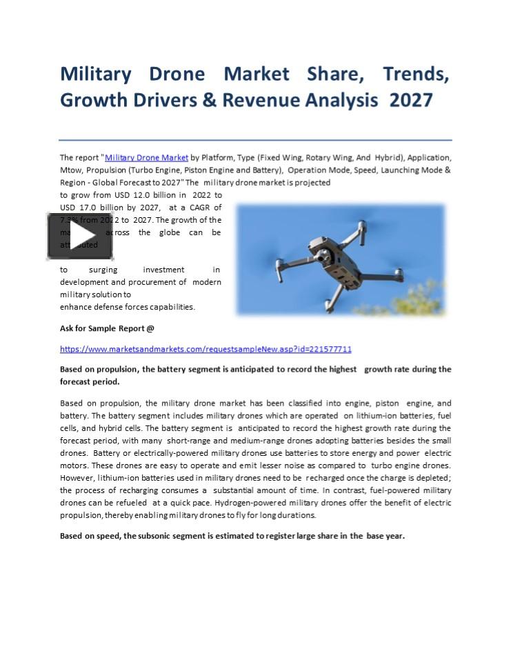 PPT – Military Drone Market Emerging Trends Analysis 2022-2027 ...