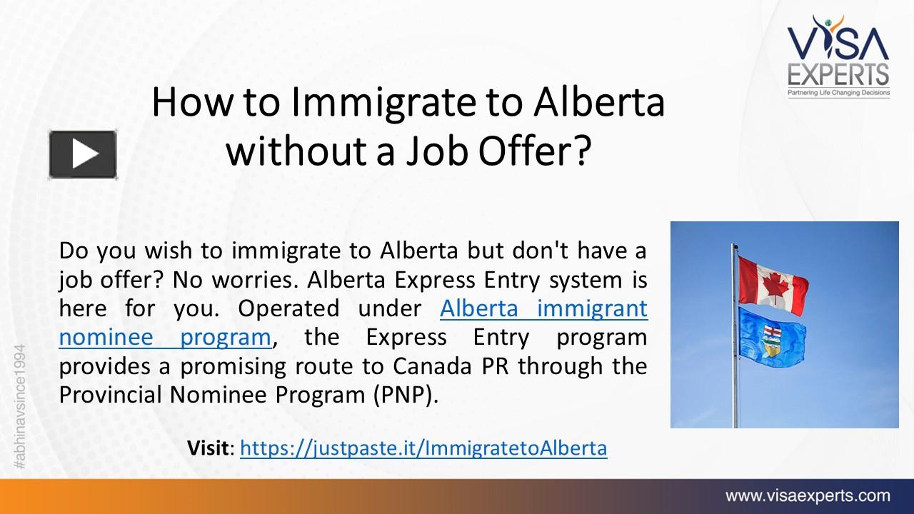 Ppt How To Immigrate To Alberta Without A Job Offer Powerpoint