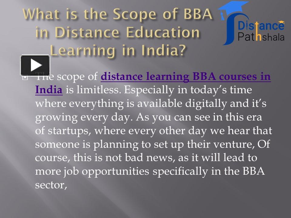 PPT – What Is The Scope Of BBA In Distance Education Learning In India ...