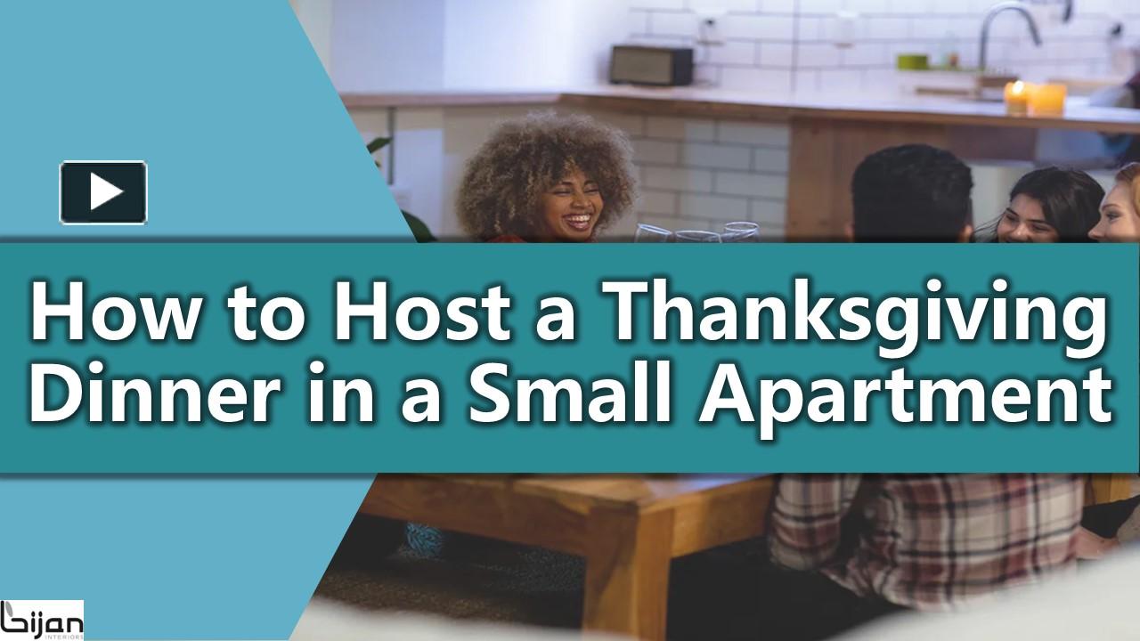 Thanksgiving Dinner in a Small Apartment