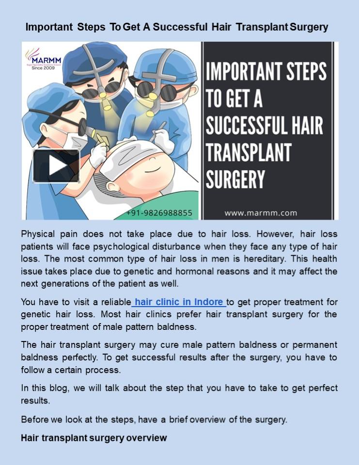 Ppt Important Steps To Get A Successful Hair Transplant Surgery