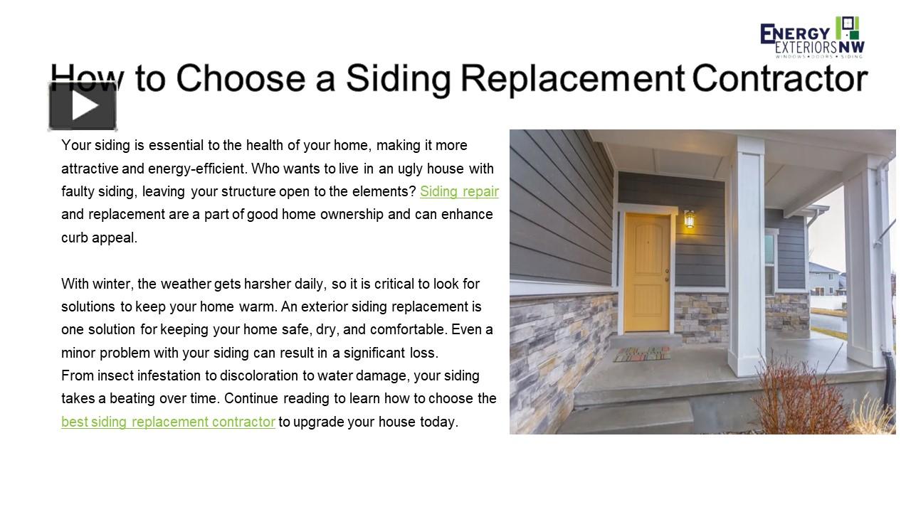 PPT – Siding Replacement Contractor | Energy Exterior NW PowerPoint ...