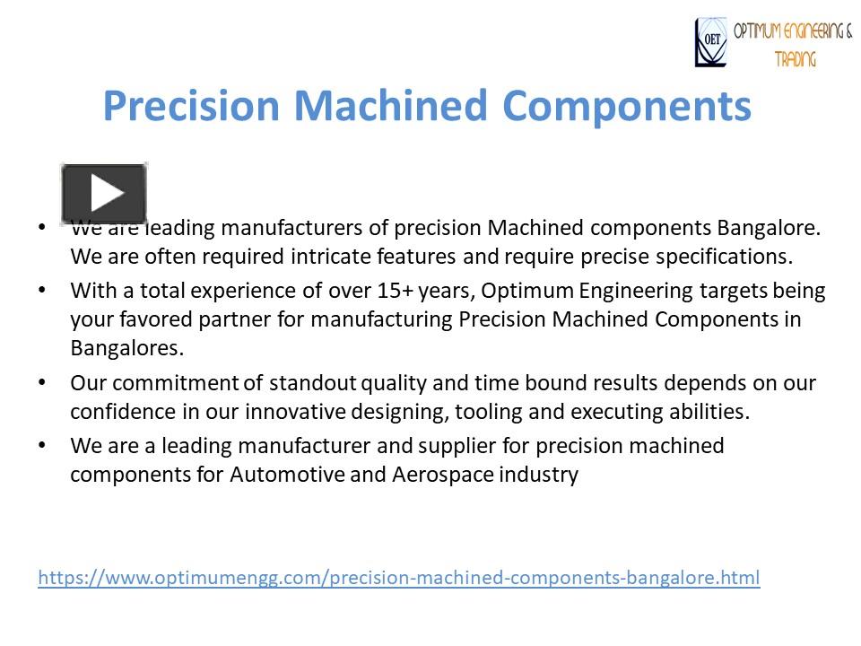 Ppt Precision Machined Components Bangalore Precision Techniques