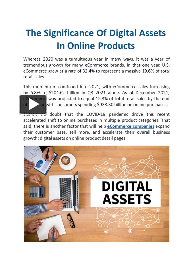 PPT – The Significance Of Digital Assets In Online Products PowerPoint presentation  free to 