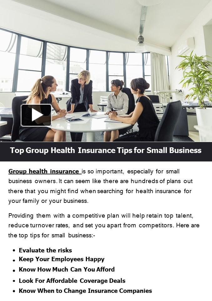 PPT Top Group Health Insurance Tips For Small Business PowerPoint