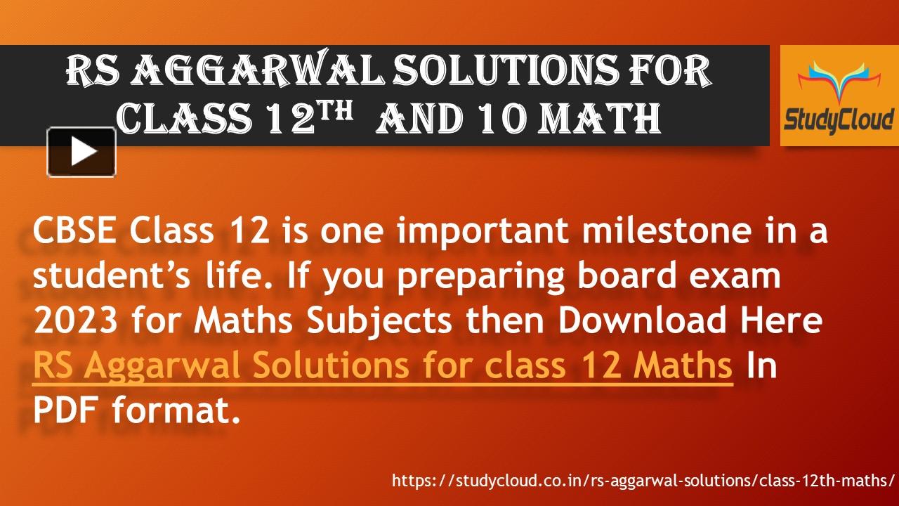 Ppt Rs Aggarwal Solutions For Class And Powerpoint Presentation