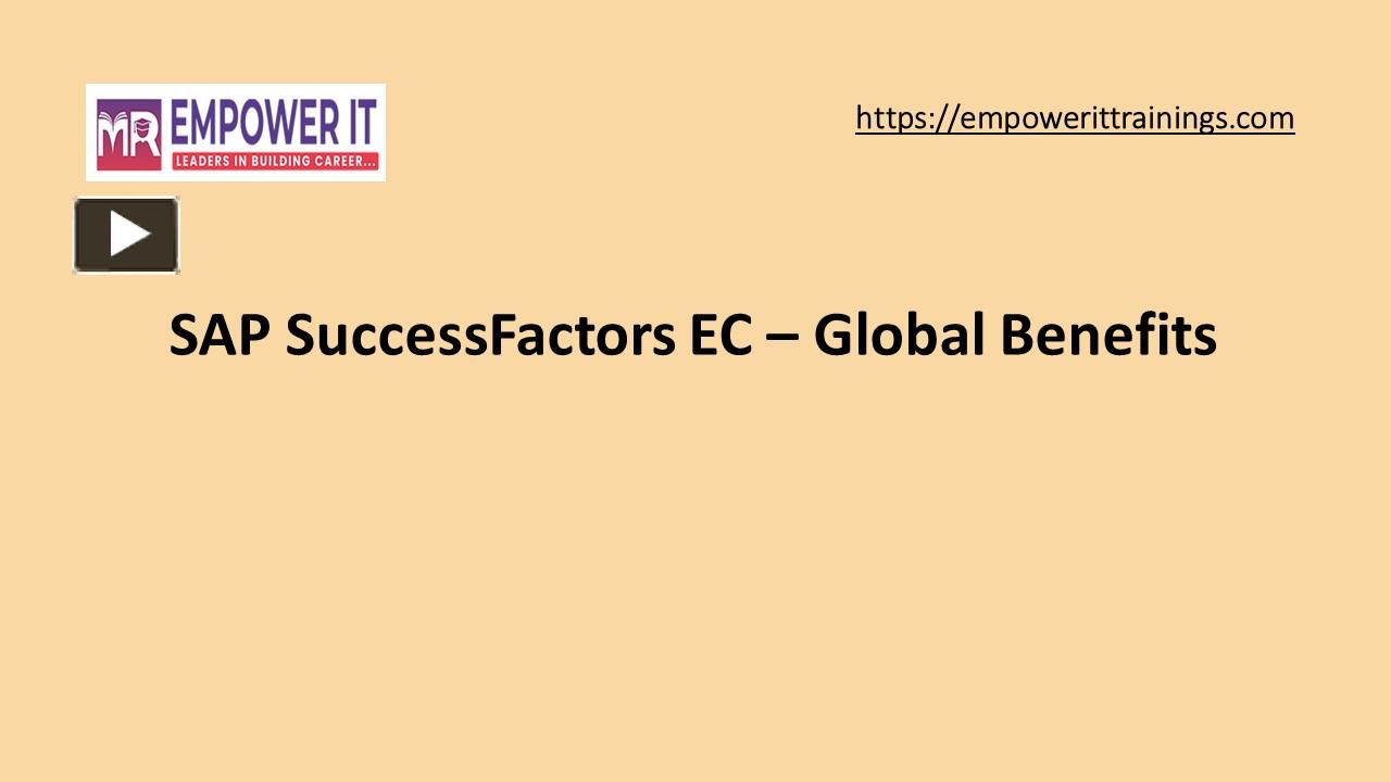 PPT Sap SuccessFactors Employee Central Global Benefits Online 