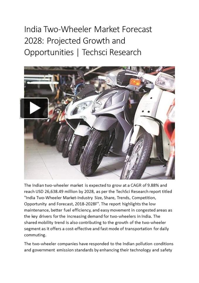 Ppt India Two Wheeler Market Future Growth And Opportunities Techsci Research