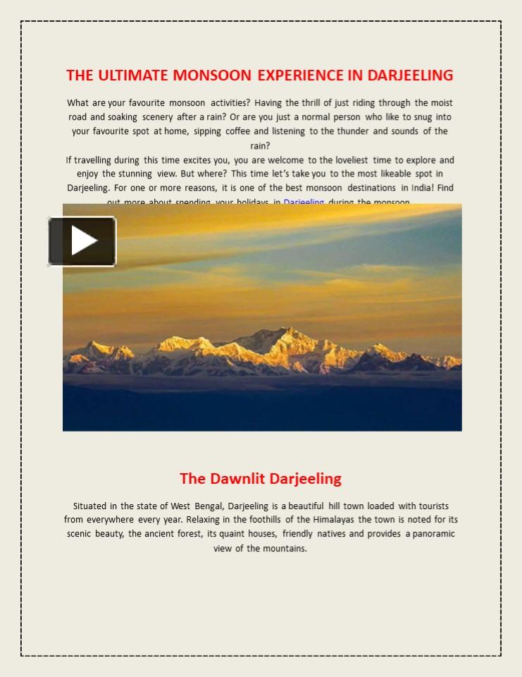 PPT – THE ULTIMATE MONSOON EXPERIENCE IN DARJEELING PowerPoint ...