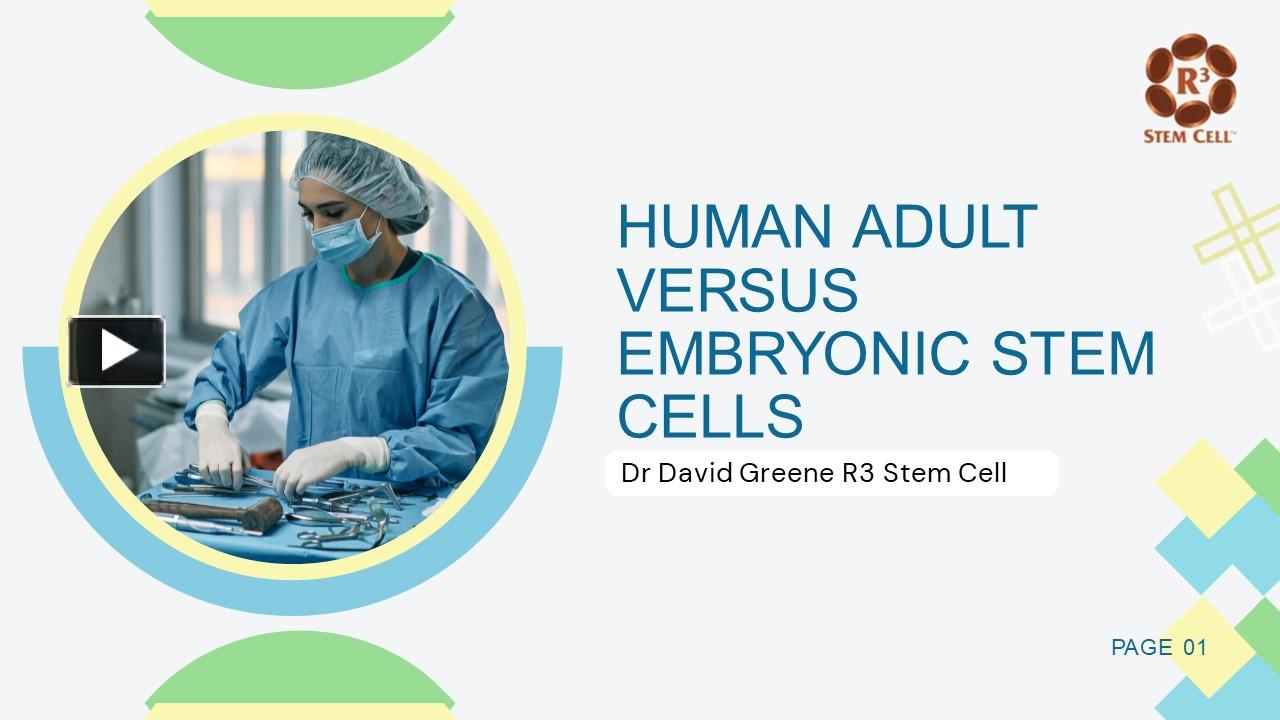 PPT – Human Adult Versus Embryonic Stem Cells | Dr David Greene R3 Stem ...