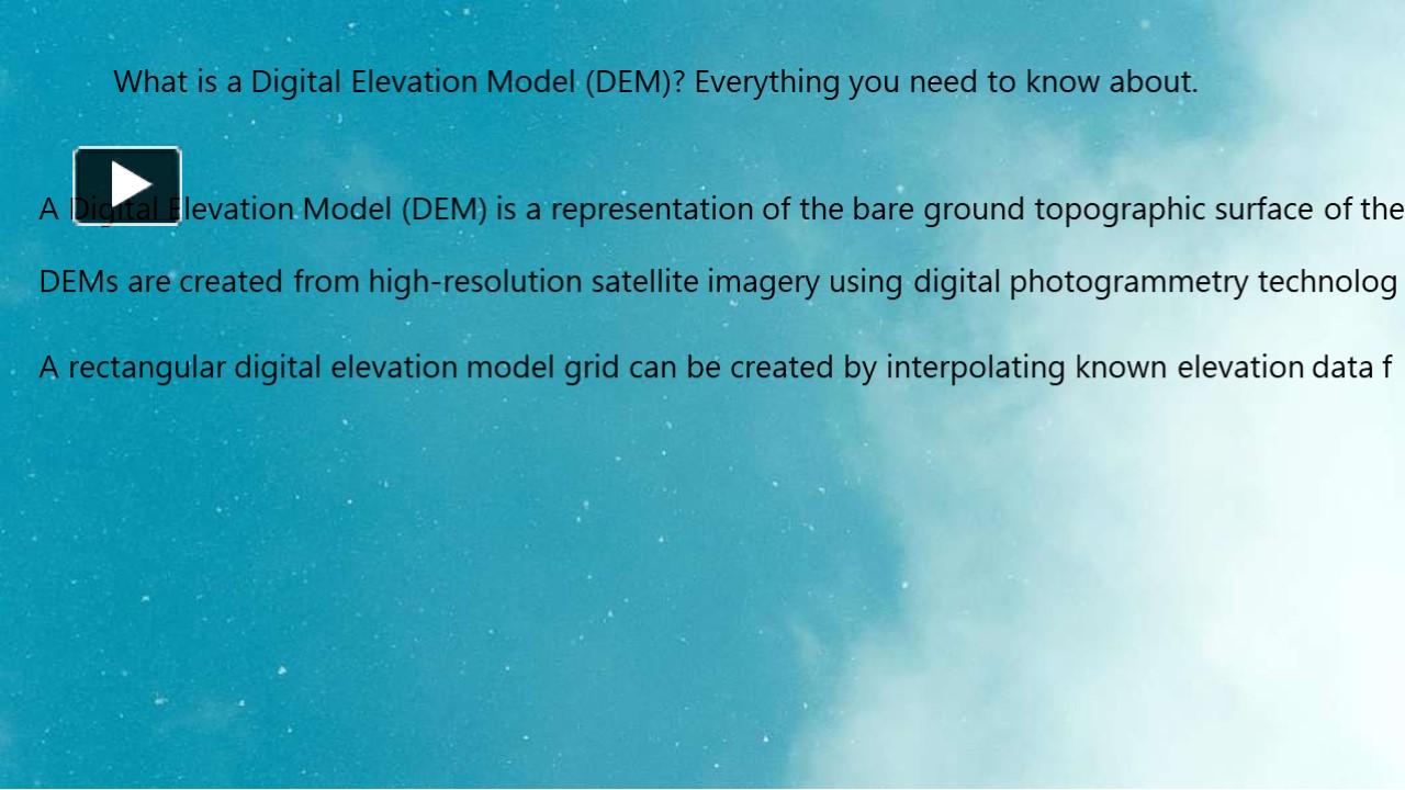 Ppt What Is A Digital Elevation Model Dem Everything You Need To