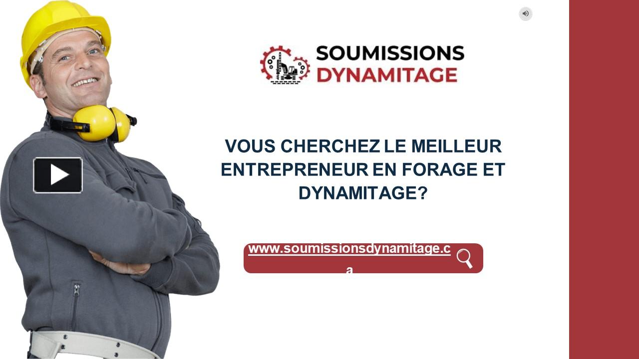 PPT Obtenez 3 Soumissions Gratuites Pour Votre Projet De Dynamitage