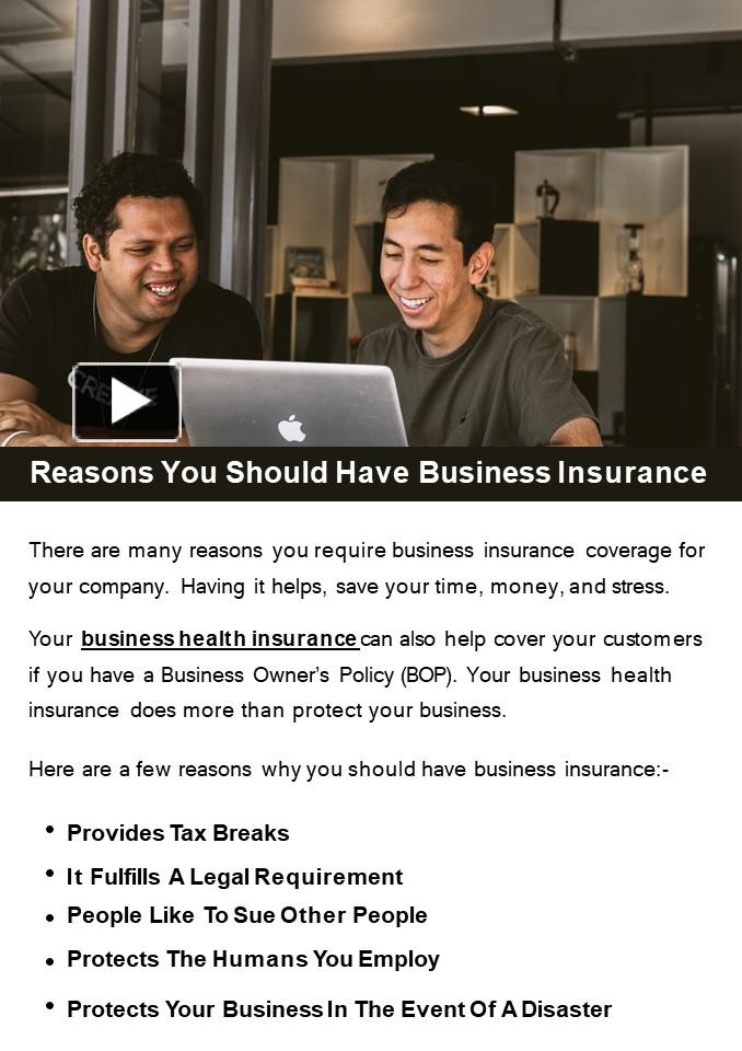 Ppt Reasons You Should Have Business Insurance Powerpoint Presentation Free To Download Id 6587