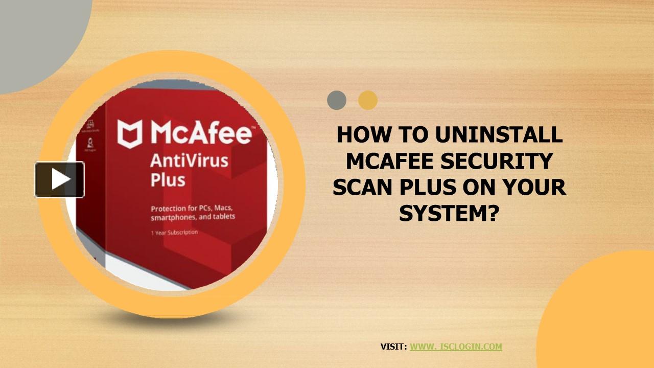 PPT – HOW TO UNINSTALL MCAFEE SECURITY SCAN PLUS ON YOUR SYSTEM ...