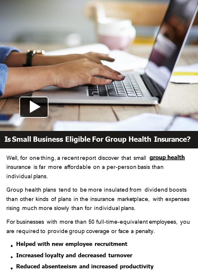 Ppt Is Small Business Eligible For Group Health Insurance Powerpoint Presentation Free To 5312