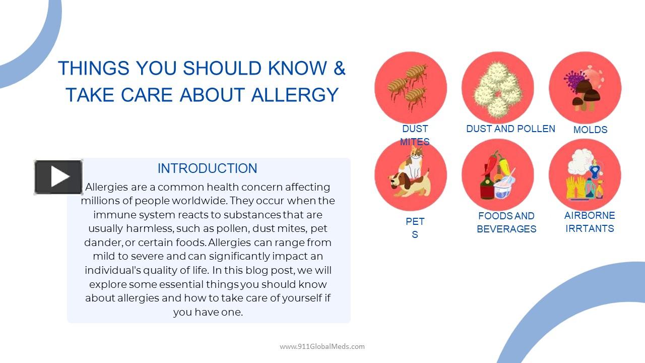 Ppt 10 Things You Should Know And Take Care About Allergy Powerpoint