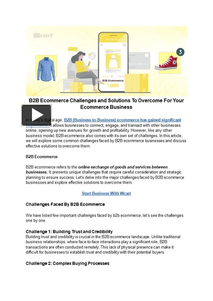 PPT – B2B Ecommerce Challenges And Solutions To Overcome For Your ...