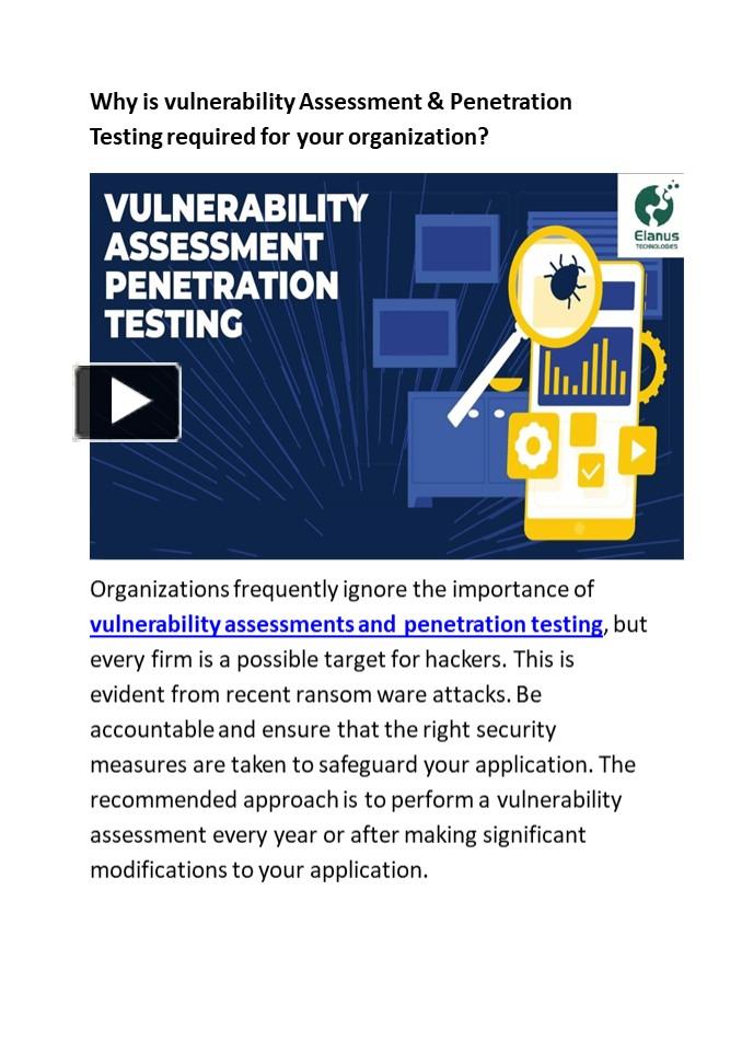 PPT – Why Is Vulnerability Assessment & Penetration Testing Required ...