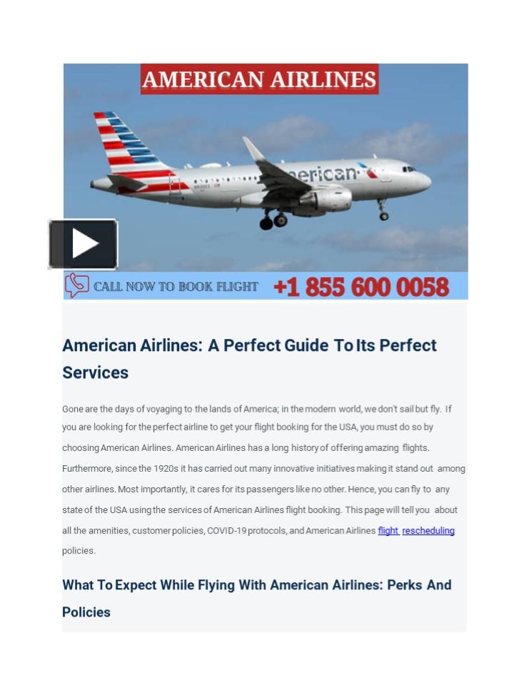 Ppt American Airlines A Perfect Guide To Its Perfect Services