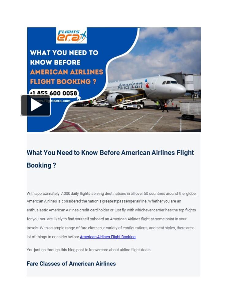 Ppt What You Need To Know Before American Airlines Flight Booking