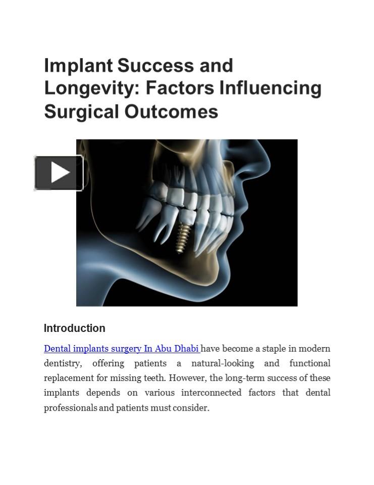 PPT Implant Success And Longevity Factors Influencing Surgical