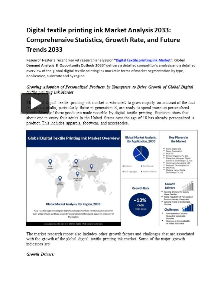 Ppt Digital Textile Printing Ink Market Forecasting Robust Industry