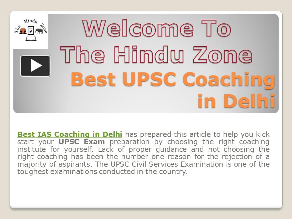 PPT Best UPSC Coaching In Delhi PowerPoint Presentation Free To