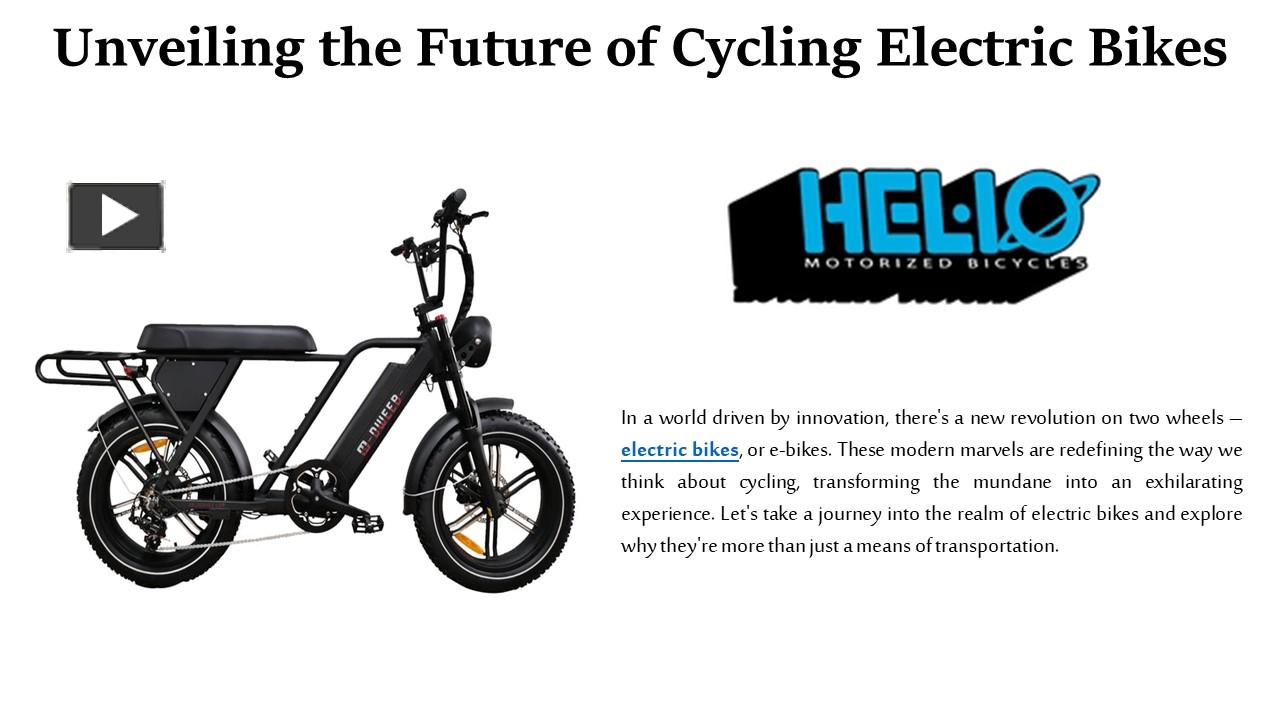 Ppt Discover The Future Of Mobility With Electric Bikes Powerpoint Presentation Free To 1852