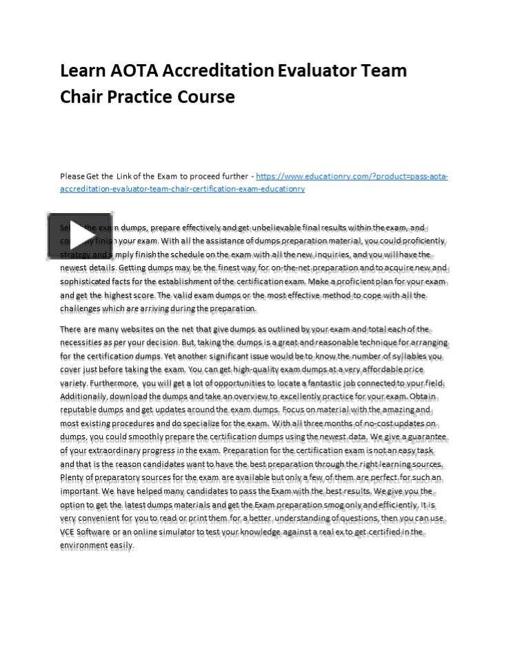 PPT – Learn AOTA Accreditation Evaluator Team Chair Practice Course ...