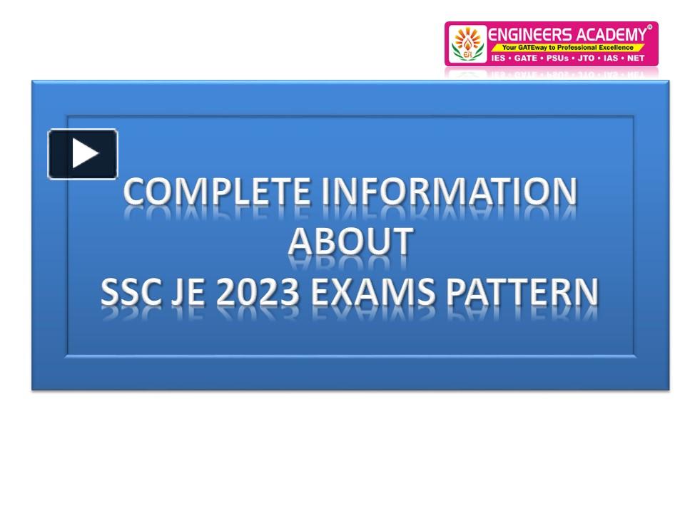 Ppt Complete Information About Ssc Je Exams Pattern Powerpoint Presentation Free To