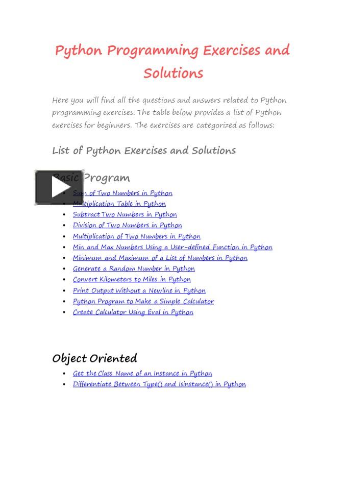 ppt-python-programming-exercises-and-solutions-for-beginners