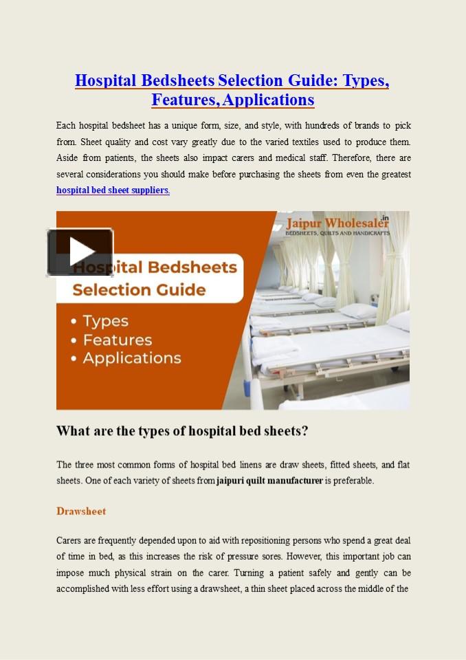 ppt-hospital-bedsheets-selection-guide-types-features-and