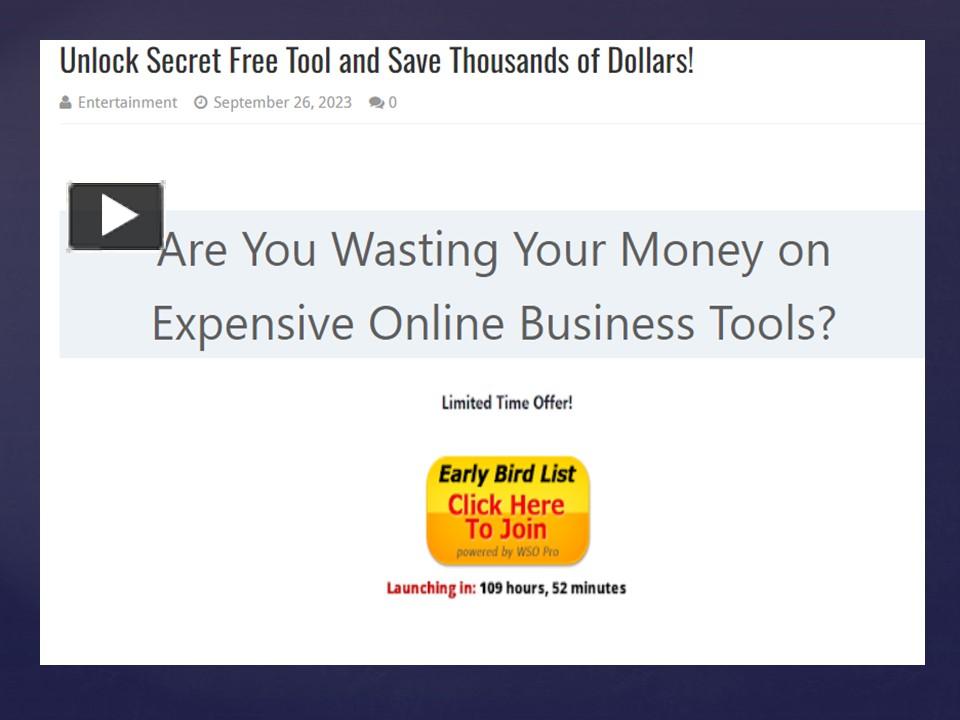 PPT – Unlock Secret Free Tool And Save Thousands Of Dollars! PowerPoint ...