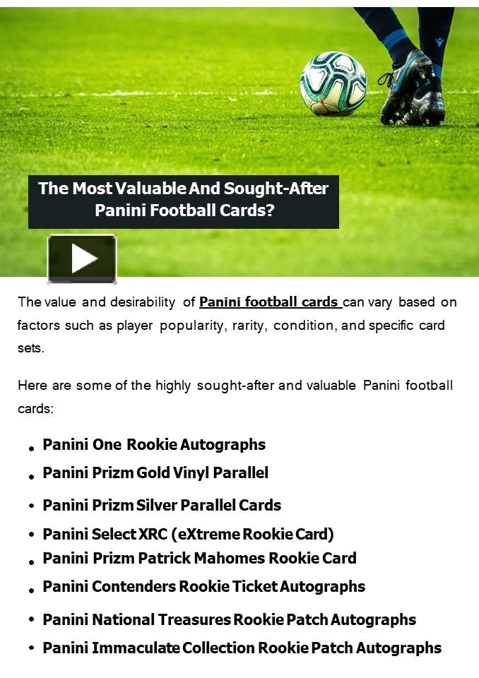 PPT – The Most Valuable And Sought-After Panini Football Cards ...