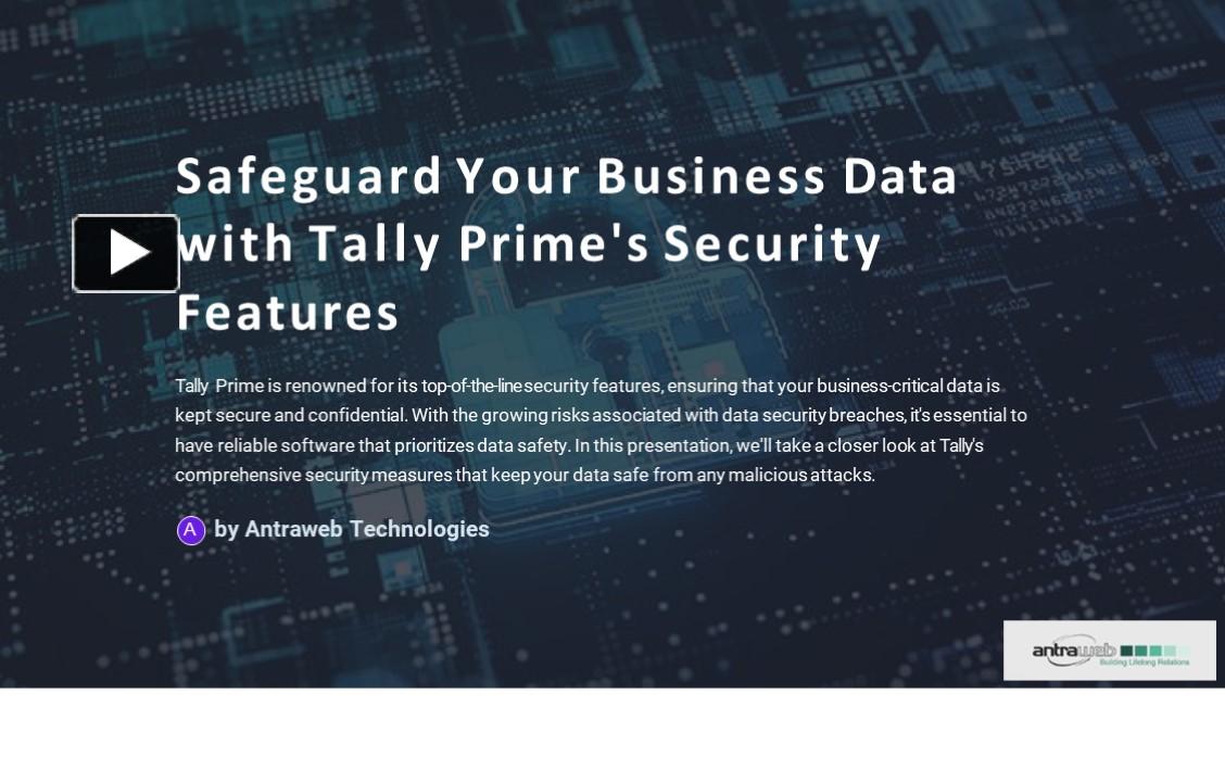 Ppt Tally Primes Security Features Safeguarding Your Business Data