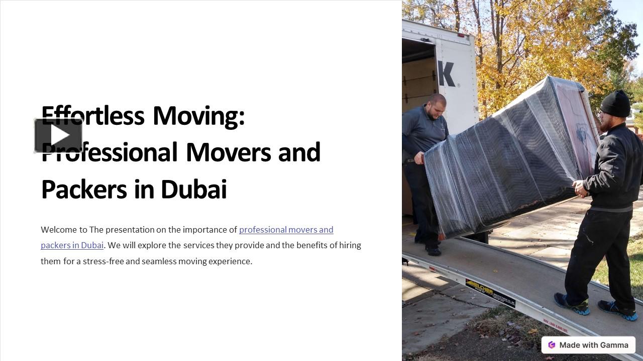 Ppt Effortless Moving Professional Movers And Packers In Dubai