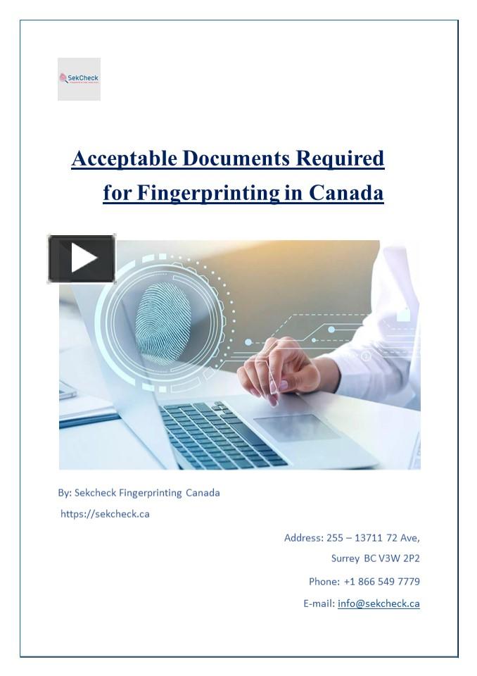 Ppt Acceptable Documents Required For Fingerprinting In Canada Powerpoint Presentation Free 0102