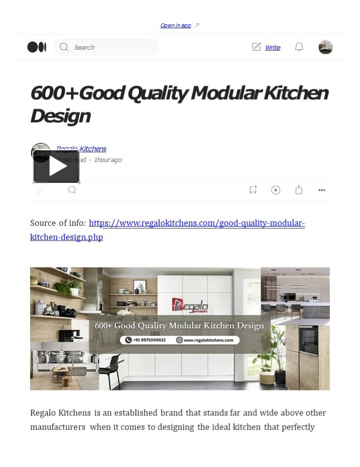 PPT 600 Good Quality Modular Kitchen Design PowerPoint Presentation Free To Download Id