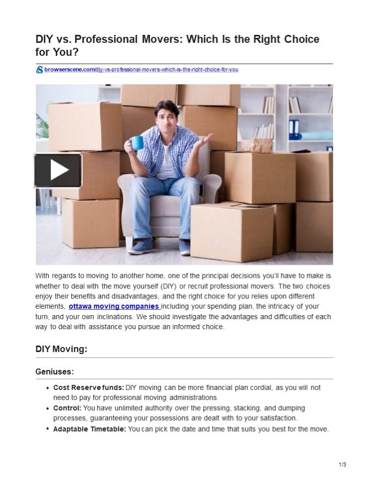 Ppt Diy Vs Professional Movers Which Is The Right Choice For You