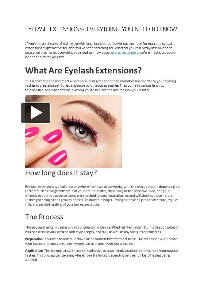 Ppt Eyelash Extensions Everything You Need To Know Powerpoint