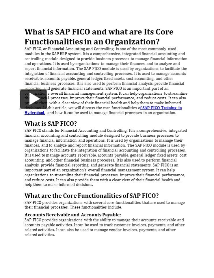 PPT – SAP FICO Training In Hyderabad PowerPoint Presentation | Free To ...